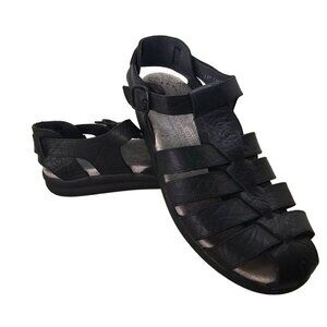 Mephisto Sam Leather Fisherman Sandal Mens 45 US 11 Shock Absorbtion Sole Black